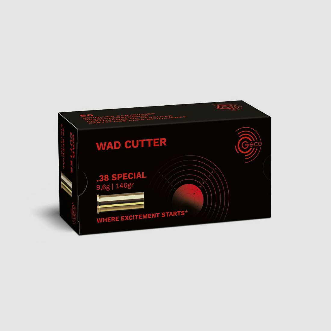 Geco Wad Cutter 9,6g/148grs voor .38 Spl
