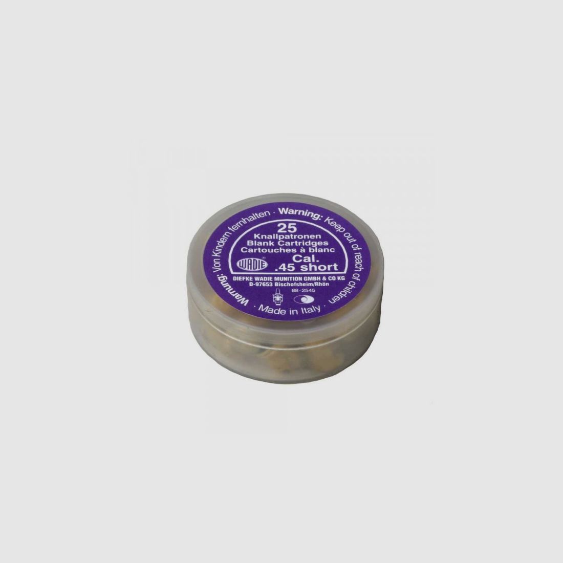 REVOLVER CARTRIDGES .45 SHORT - 25 PIECES