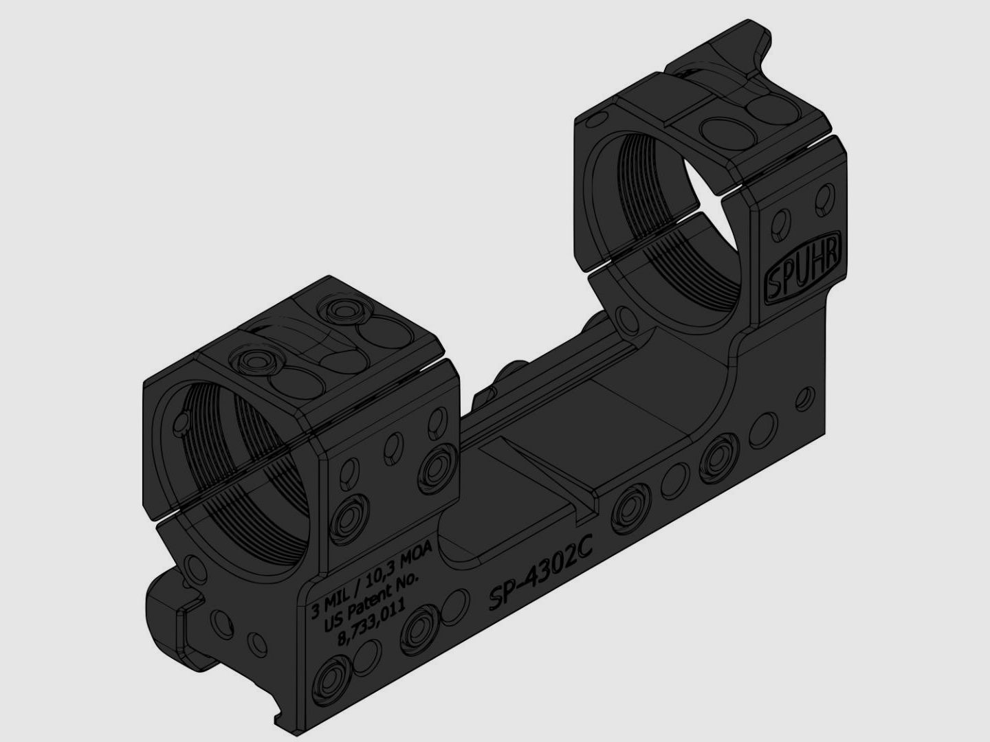 Monobloc Montage Ø34 H38 mm 3 MIL Picatinny Gen3 SPUHR.SP.4302C, afbeelding 2 van 3