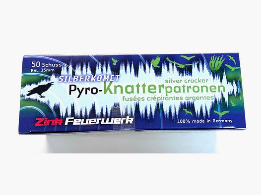 ZINK Feuerwerk Pyro-Knatterpatronen Silberkomet Kal.15mm 50Schuss
