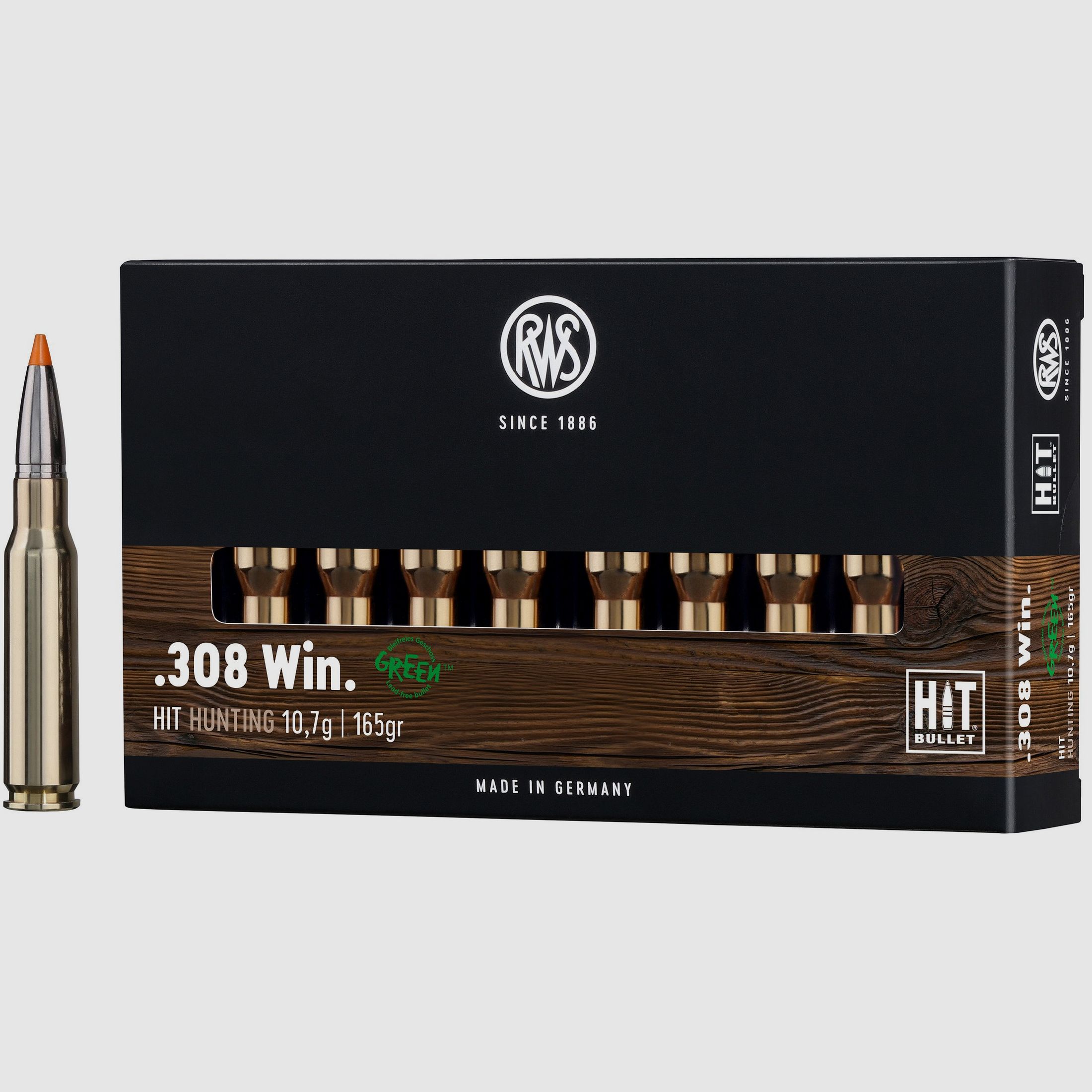 Cartuchos de rifle RWS Hit .308 Win. 165 grains