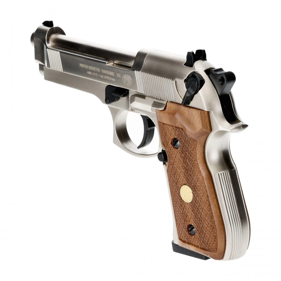 Pistolet wiatrówka Beretta M92 FS nickel/wood 4,5 mm Diabolo CO2, zdjęcie 4 z 7