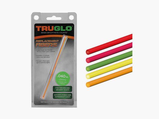 Set of 5 assorted solid color fluorescent optical fibers - Assorted colors - 0.75 mm