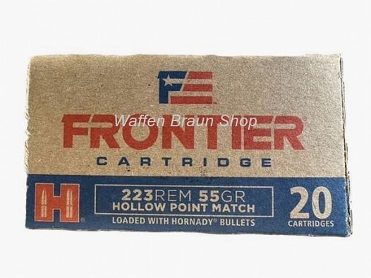 Hornady FR140 Frontier Ammo .223 rem 55 gr. HP 20 Stück