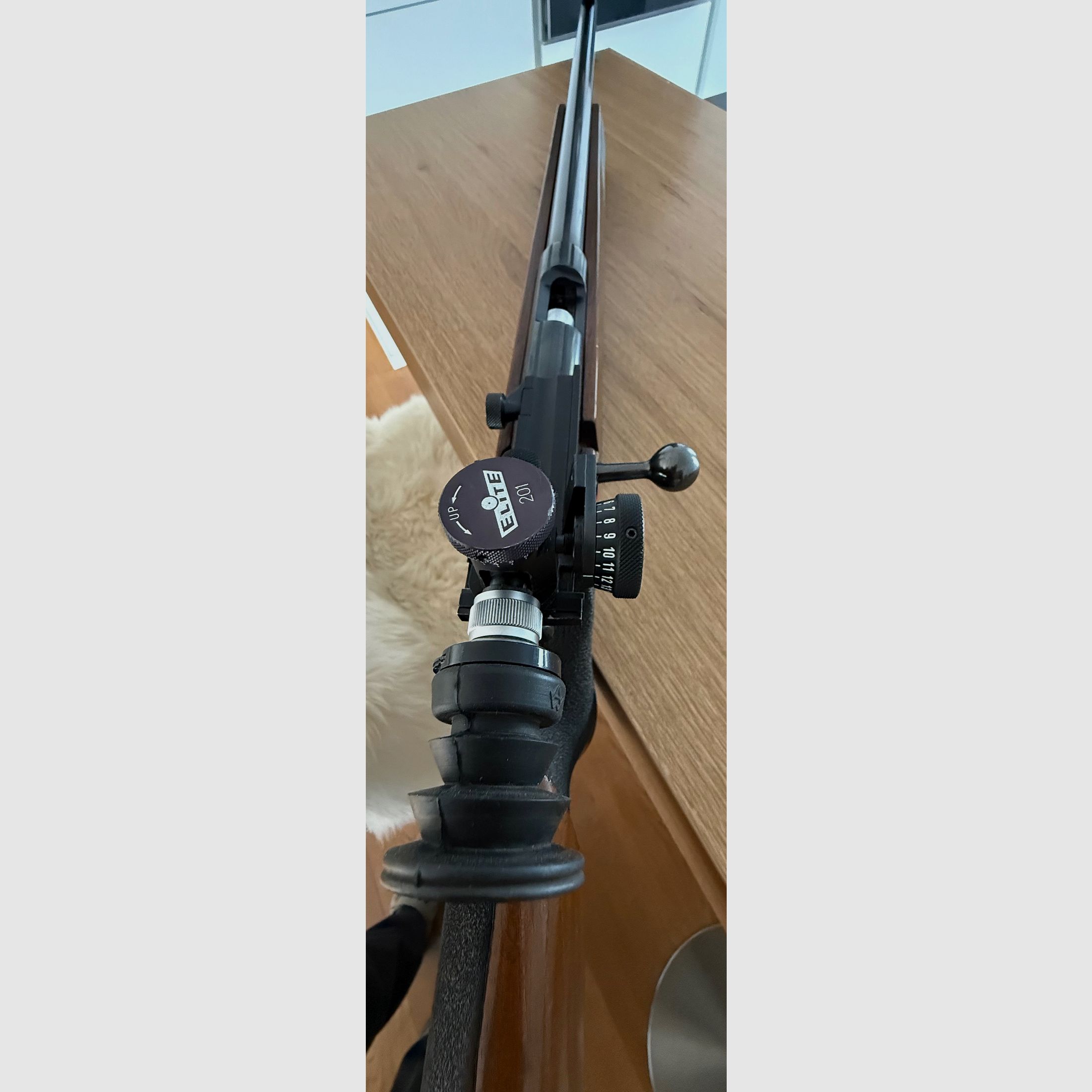 Weihrauch HW60M, carabine de match en calibre .22Lf.B. avec optique de visée : Elite 201