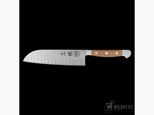 Güde Santoku with Hollow Edges Alpha Pear