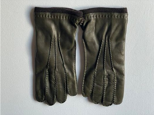 ROSI COLLECTION Gants en Cuir et Cachemire Olive
