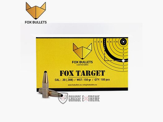 100 Kogels FOX Target 165gr Kal. 30 (.308)