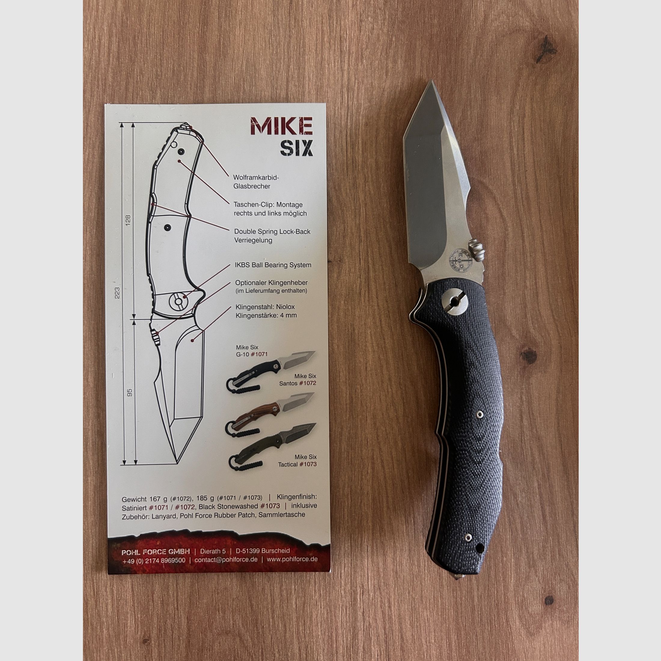 Pohl Force Mike Six G10 inkl. Zertifikat, Tasche und Gürtelholster , Bild 1 von 4
