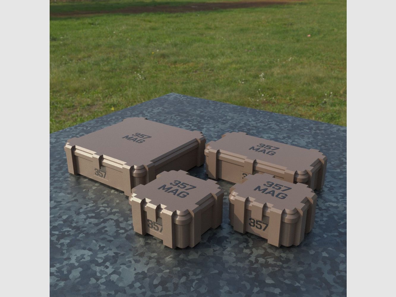 Filamelt Munitionsbox / Ammo Box .357 Magnum – Patronenbox ‘Klappdeckel’ – 20 / 25 / 50 / 100 Runden