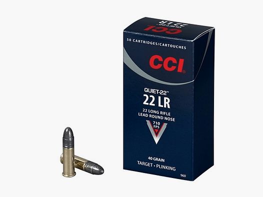 CCI .22 LR, Quiet 22, 40gr, 710 FPS, LRN, 50 cartucce