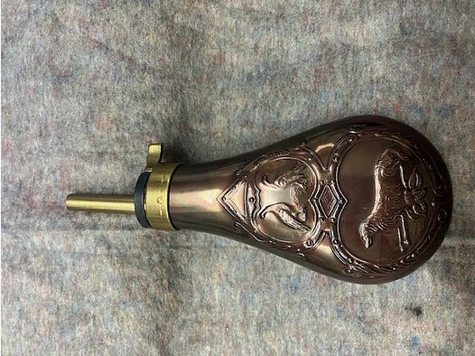 Pulverflasche mit Jagdhund Motiv