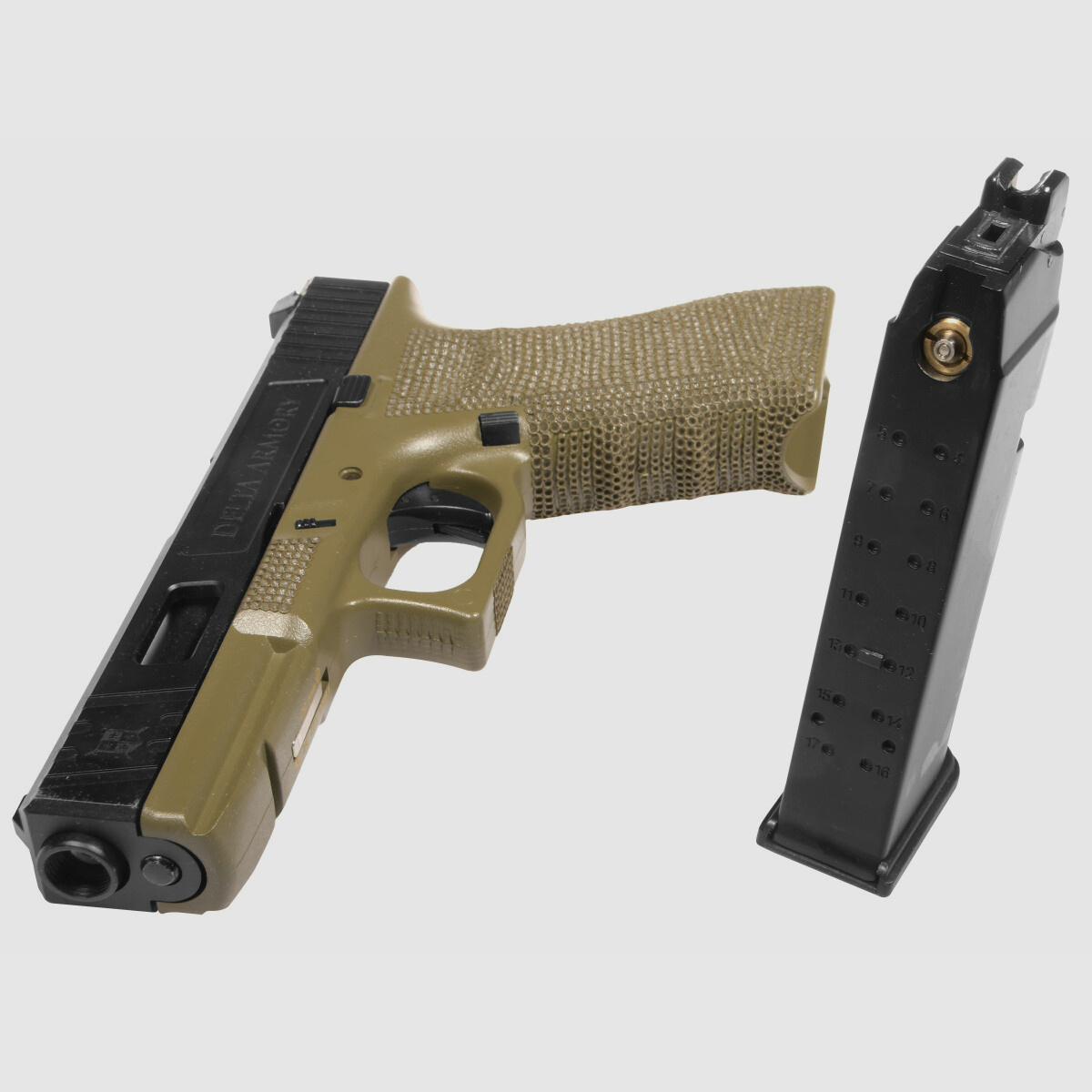 P02 GBB Airsoft Pistole in Oliv | Delta Armory