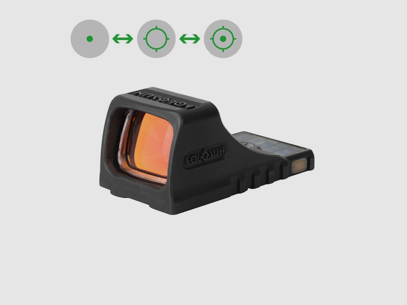 Holosun SCS-MOS-GR viseur reflex avec réticule vert : point 2MOA et point circulaire 32MOA, image 1 sur 10
