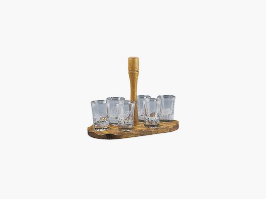 Set da liquore con vassoio in rovere