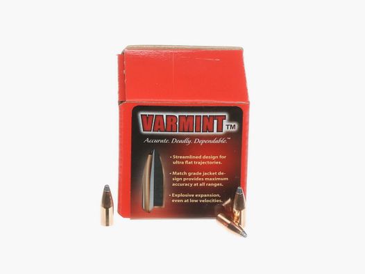BOITE DE 100 OGIVES HORNADY 22 CAL .224 55 GRS SP W/C