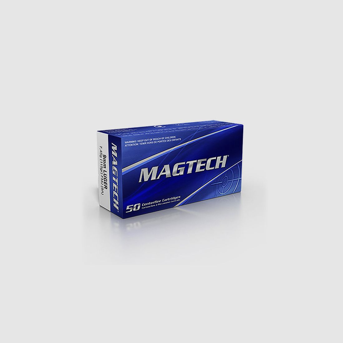 MAGTECH 9 mm Luger, full metal jacket 115 grs 1 pack (50 rounds at €0.319 each)