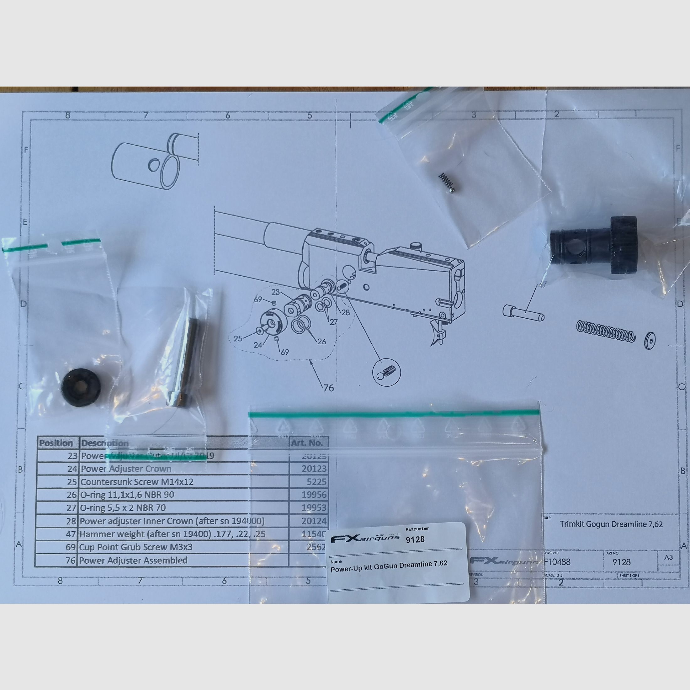 Exportkit Power-Up Kit Trimkit Dreamline FXairguns Cal. 7,62mm NEU