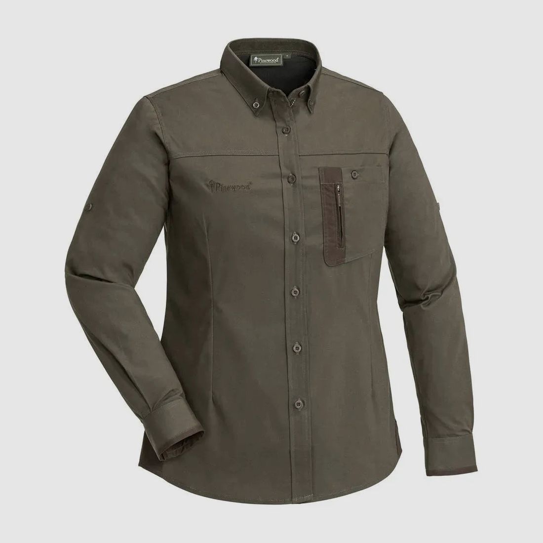 Pinewood Pinewood Hemd Tiveden InsectStop olive suede brown Frauen