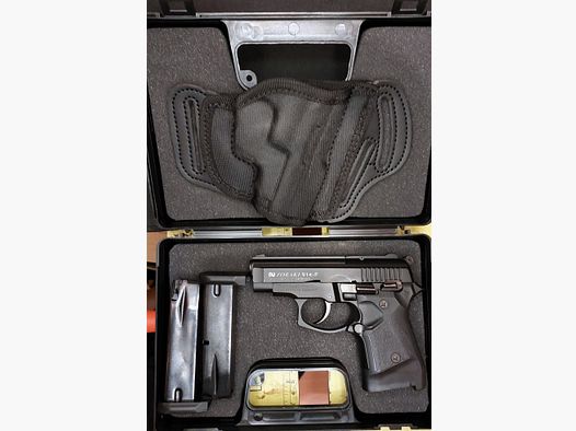 Zoraki 914 Schreckschuss Pistole 9mm P.A.K. brüniert (1070) mit 2 Magazinen und neuem First Strike Holster