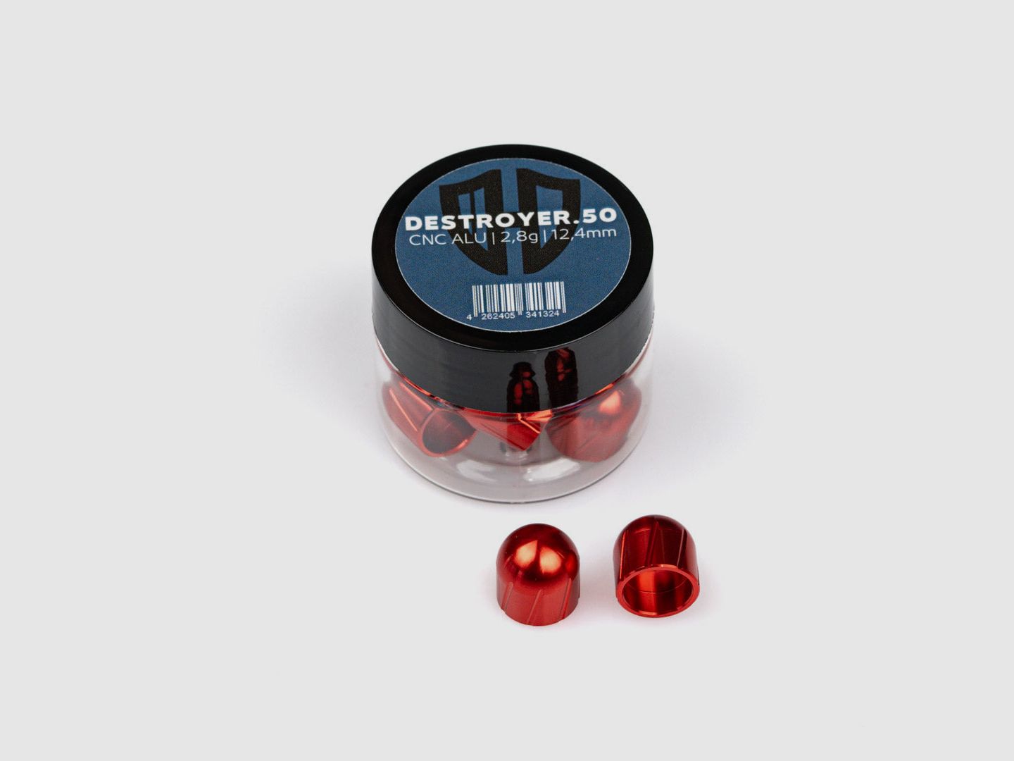 12x DESTROYER.50 | CNC ALU | 2,8g | 12,4mm | drie kleuren | voor HDR50