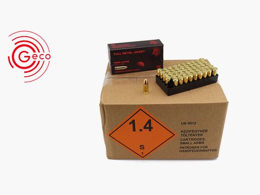 Geco 1000 Schuss: 9mm Luger / 8g - 124gr. / FMJ - VMR
