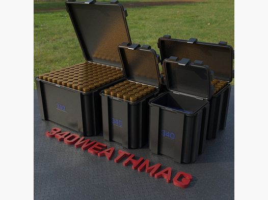 Filamelt Munitionsbox / .340 Weatherby Magnum / ‘Klappdeckel’ / Patronenbox, Ammo Box