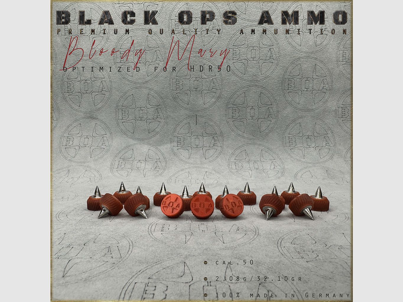 18x + 2 Bloody Mary BLACK OPS AMMO HDR 50 TR Kal.50 Munition T4E Umarex HDR50 TR50