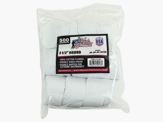 500 Patches 2 1/2" Rund .45 bis .58 Black Powder