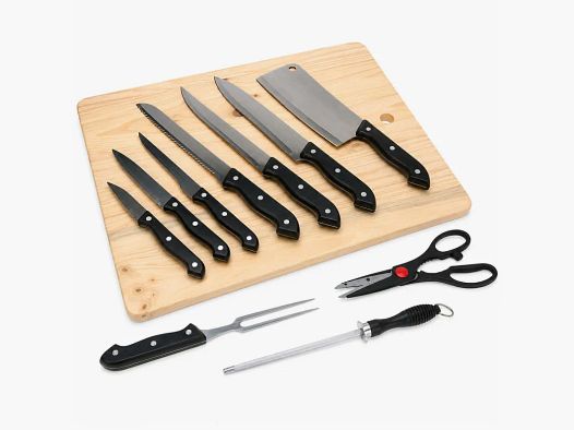 Set de 10 cuchillos con tabla de cortar