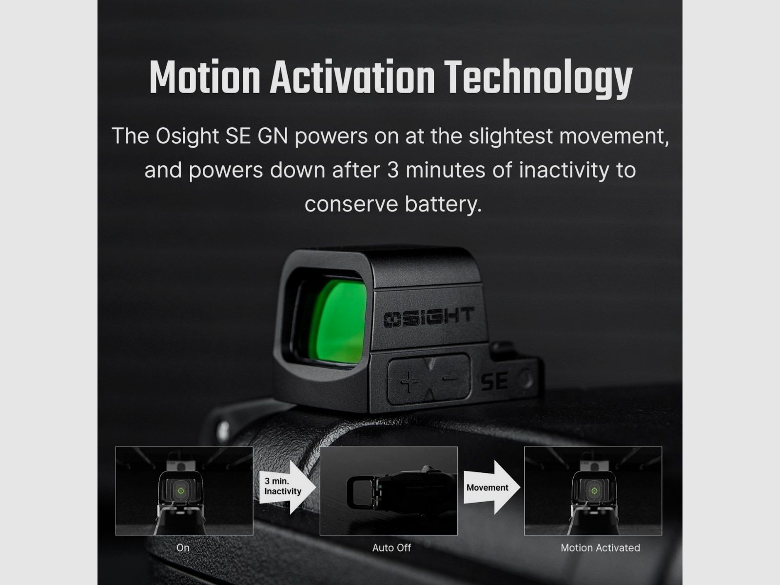 Olight – Osight SE Green-Black red dot sight – 2 MOA dot and 32 MOA circle – Osight SE Green-Black, image 12 of 25