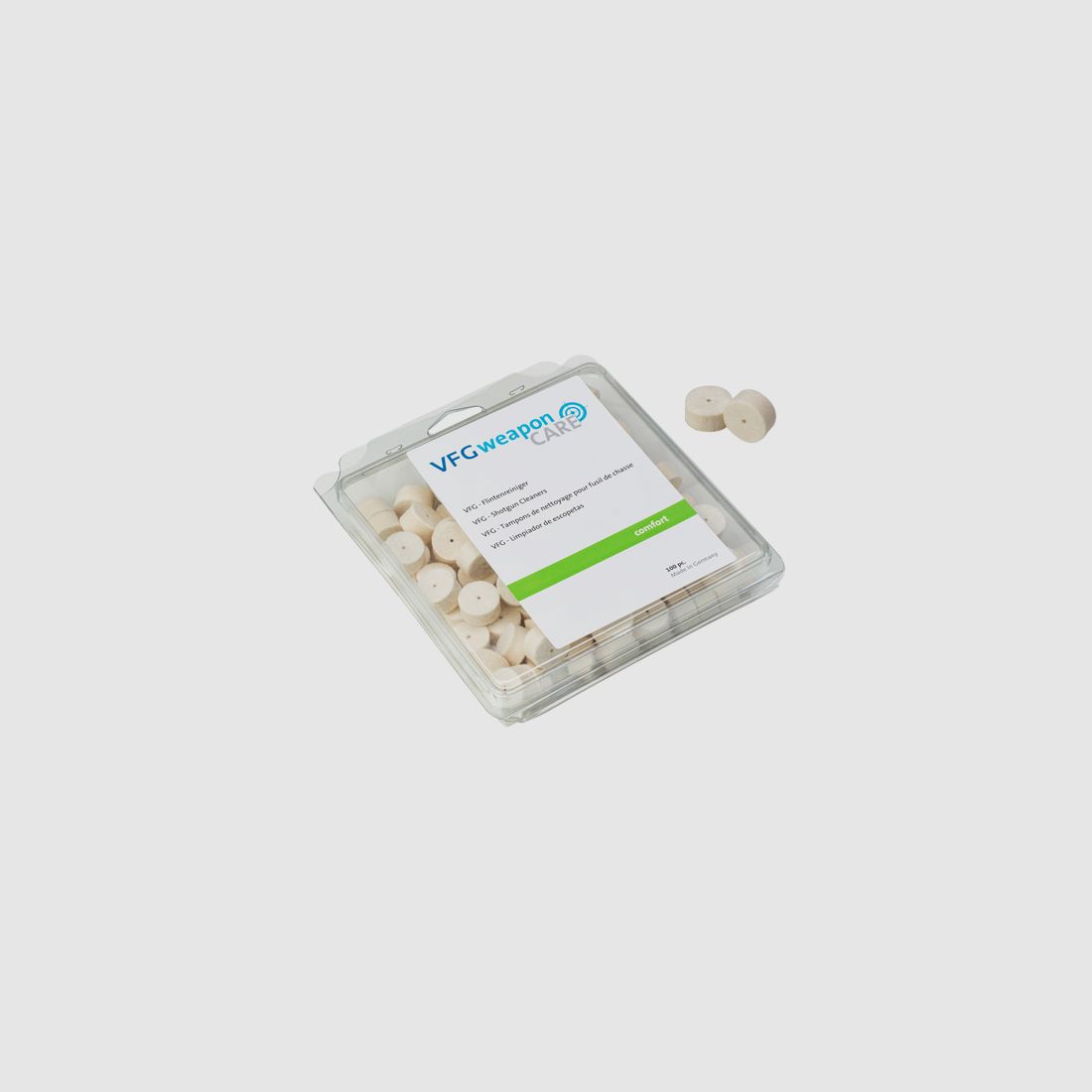 Limpiador de felpa Comfort para escopetas - Limpiador de calibre: 12 (paquete grande)