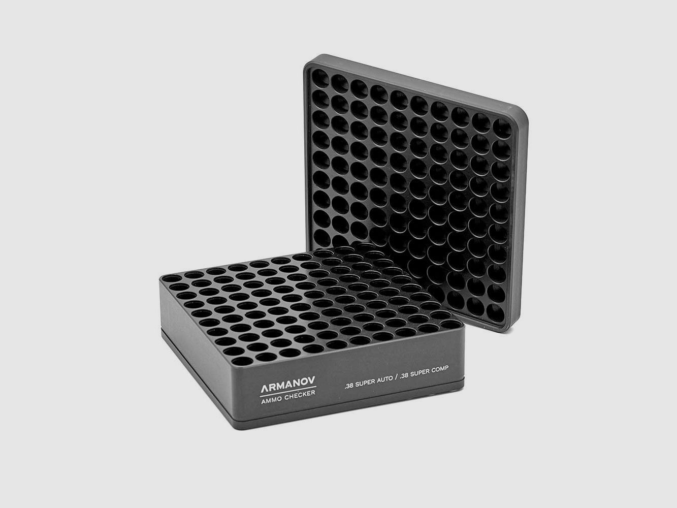 Armanov GB Case Gauge Box 100 cartouches, poches avec couvercle rabattable, couleur : noir, calibre : .357 Mag / .38 Special, image 2 sur 3