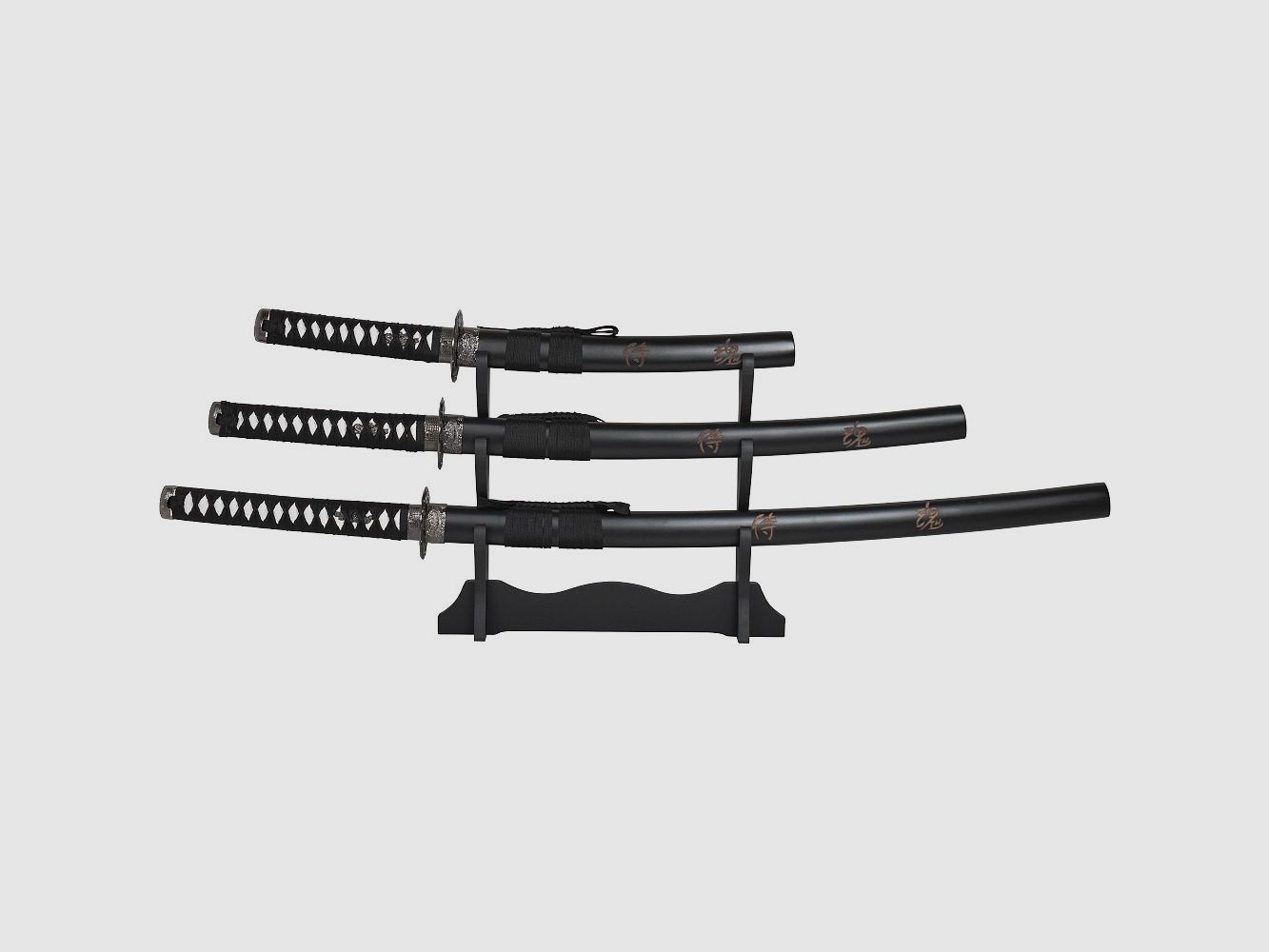 Samuraischwert Garnitur Black 4 tlg.
