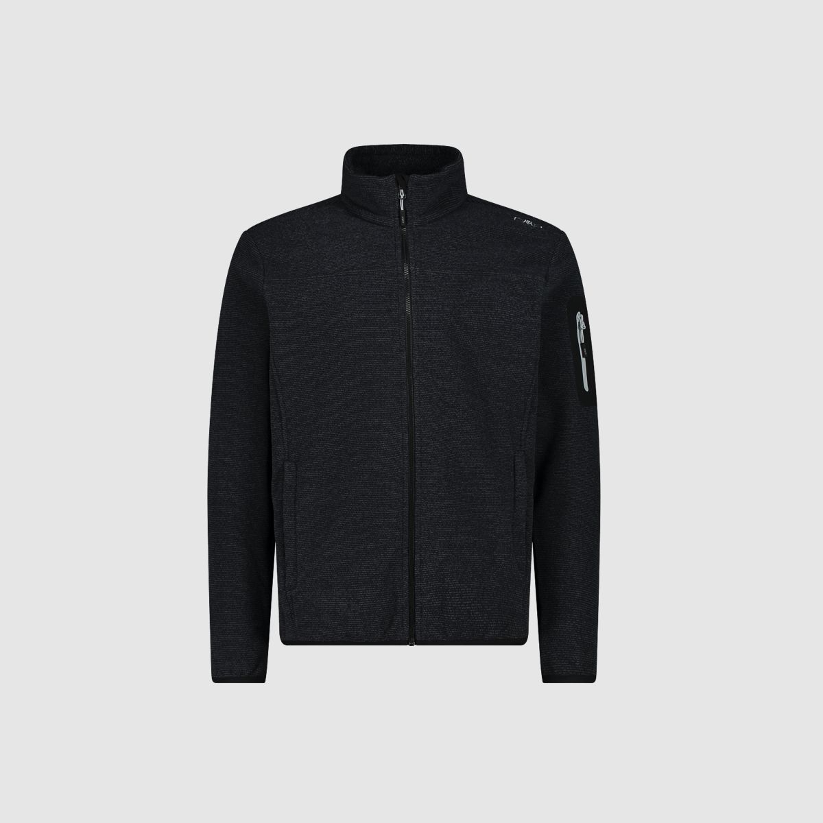 CMP Giacca in Fleece Jacquard-Knit-Tech da Uomo con Motivo a Rombo Antracite Nero