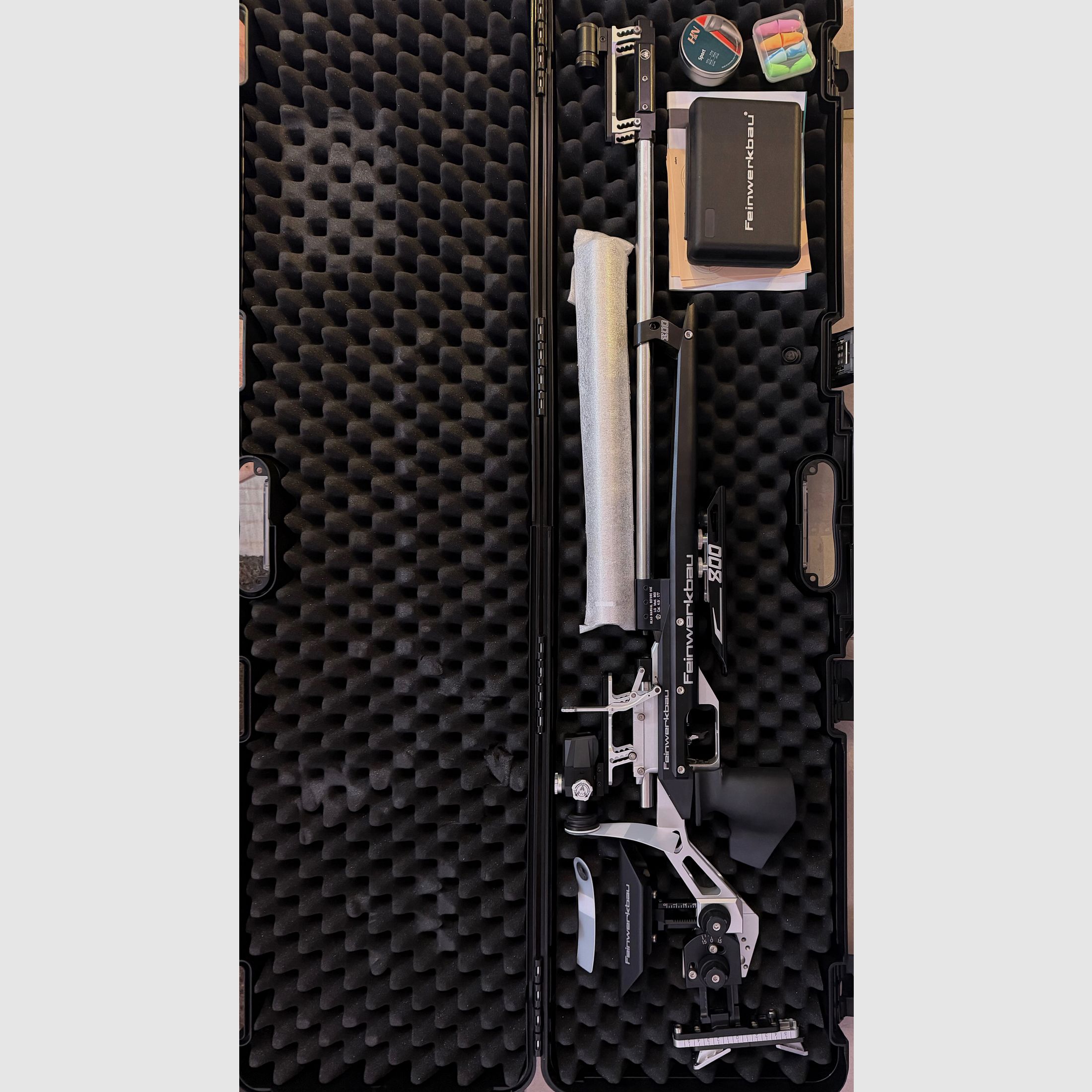 Feinwerkbau 800 Alu Silber/Sch Schaftkappe Comfort-Line / Grifgröße M