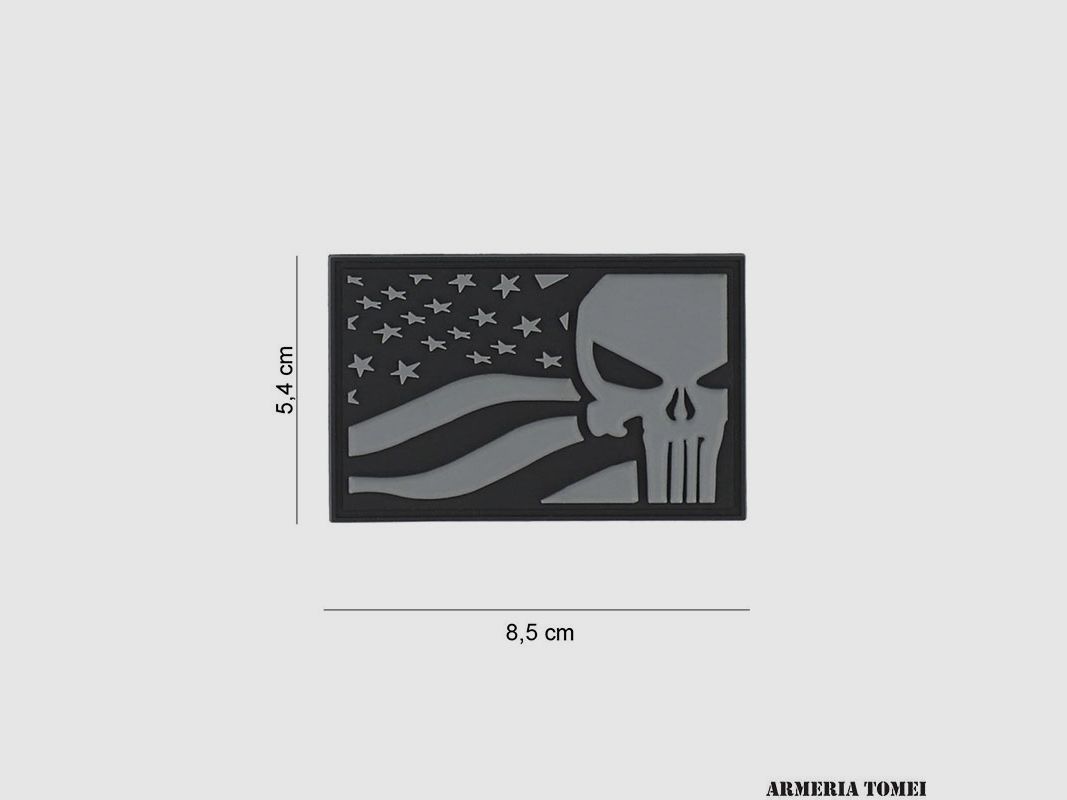 PATCH – 3D PVC PUNISHER USA FLAG GRAY #8083