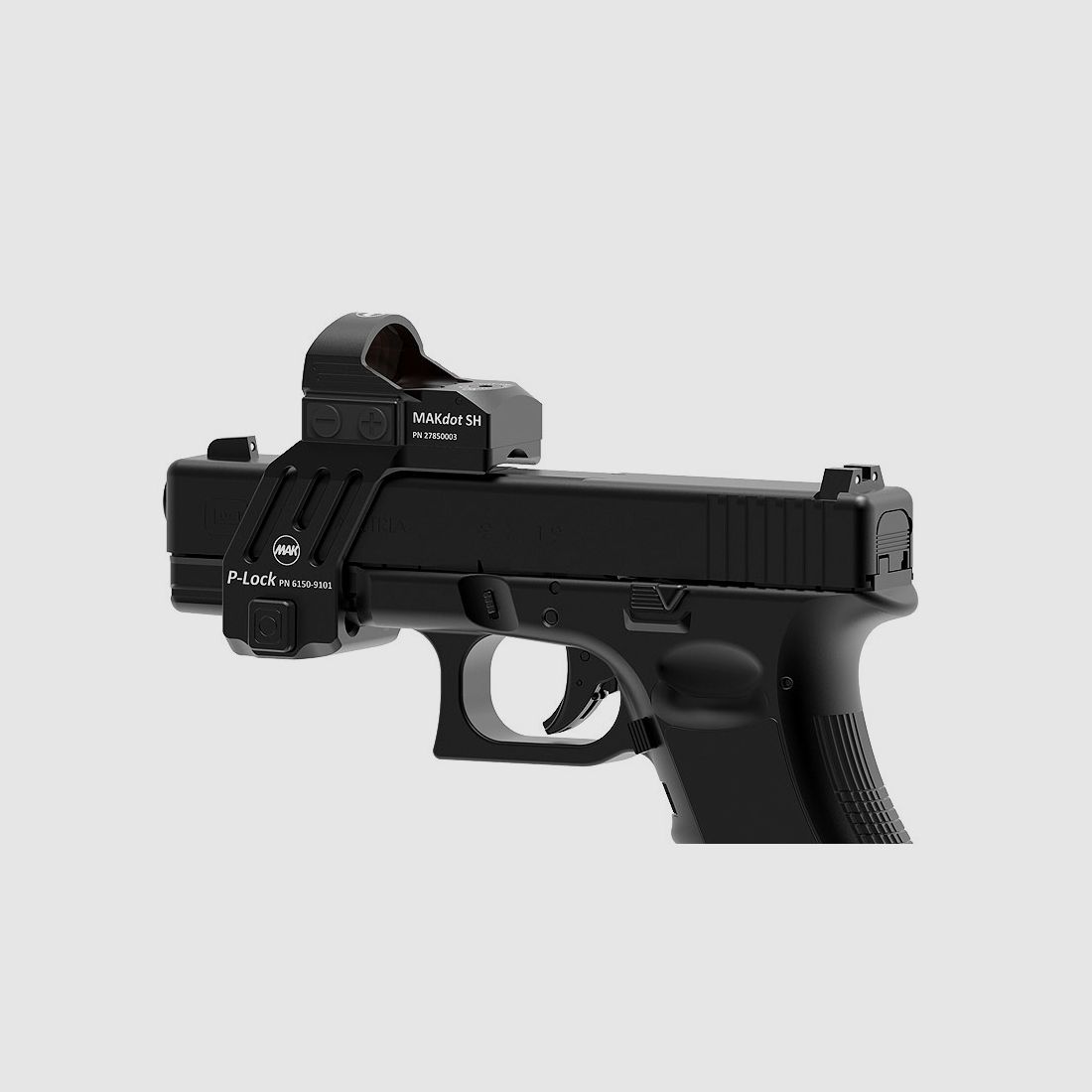 MAK P-LOCK Pistol Reflex Sight Mount GLOCK Gen3+4 G17, 34, 35, 19, G22, G31