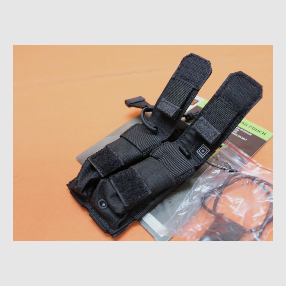 5.11 5.11 Doble Pistol Bungee/Cubierta (56155) 019 Bolsa de magazín negra para 2 cargadores de pistola