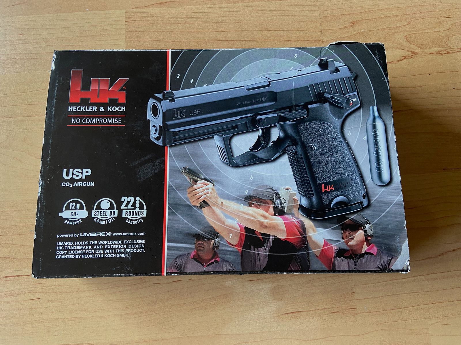 HK USP CO2 Pistole NBB + MP5 K-PDW CO2 GBB 4,5 mm Gebraucht