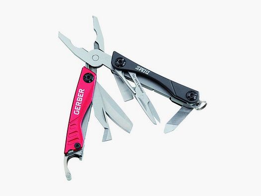Gerber Mini-Outil, DIME, gris-rouge, pinces, ciseaux, ouvre-paquet