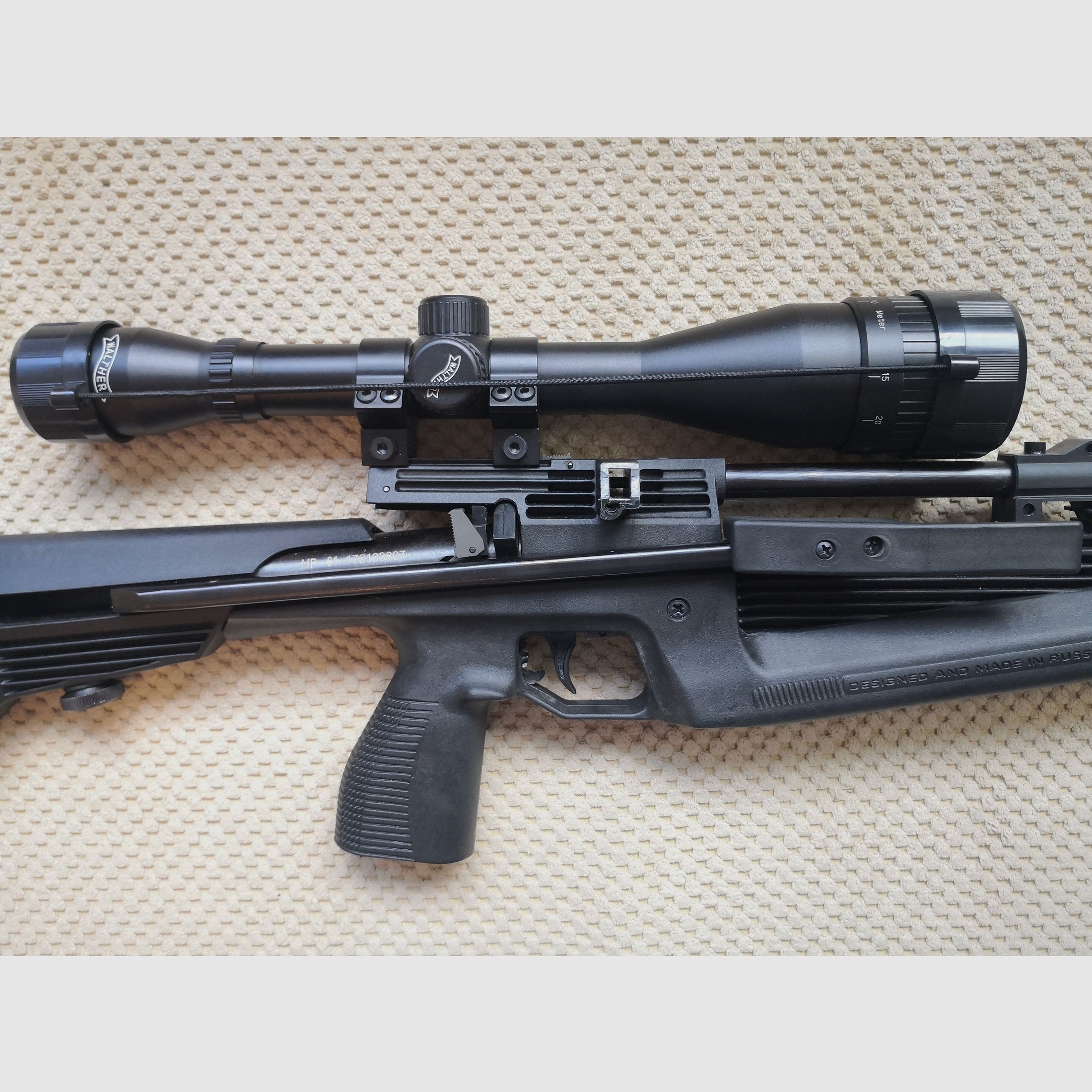 Air rifle Baikal MP61 + scope Walther ZF6x42 + gun case + 5 magazines 4.5mm/.177cal