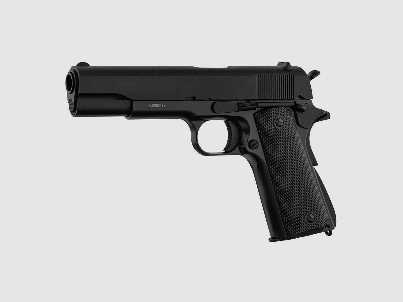 KJ Works 1911 Gas Metall Schwarz Airsoft-Replik - Realistisch und Leistungsstark - Präzision und Haltbarkeit im Gelände, Bild 1 von 3