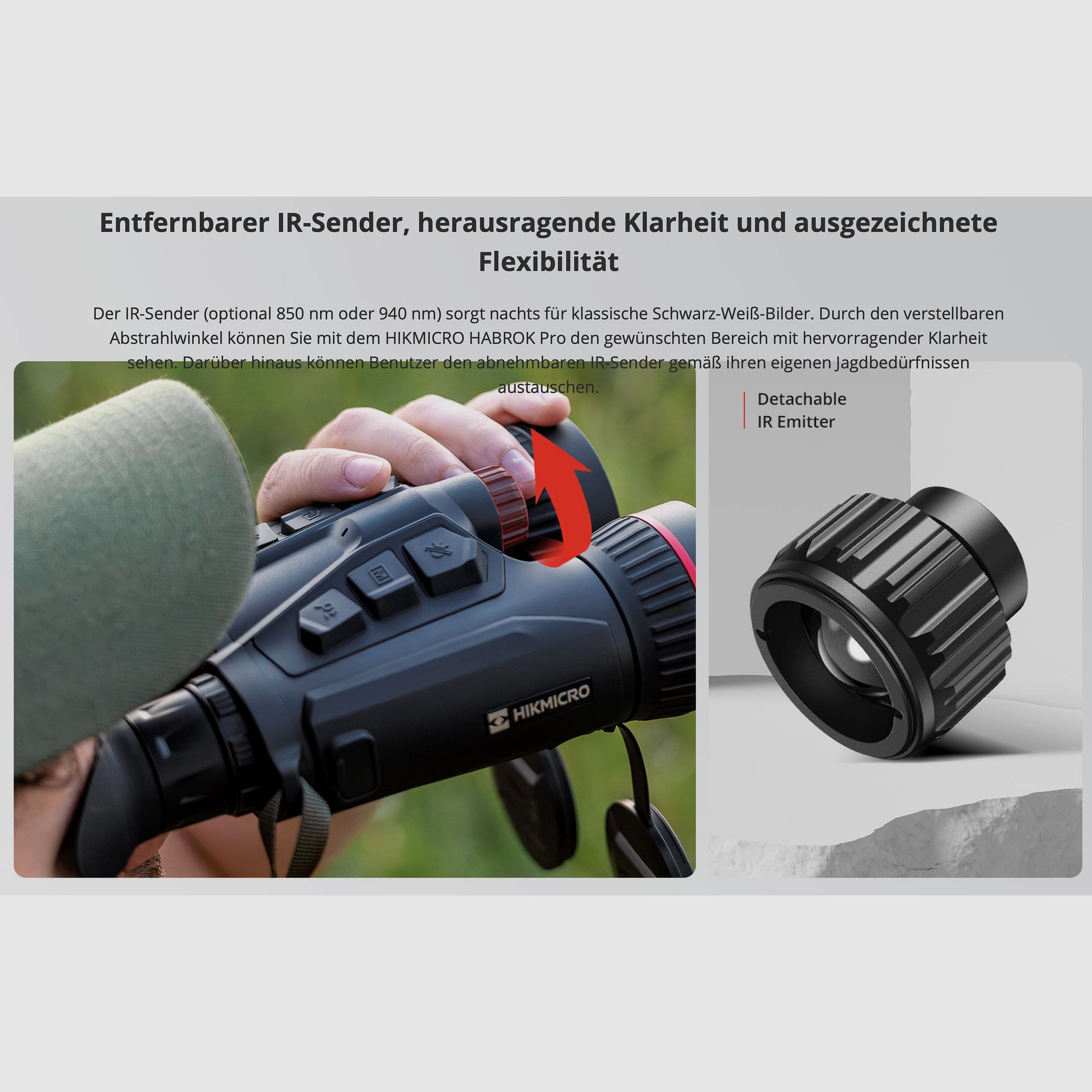 Hikmicro Binocular Habrok Pro HQ50L Wärmebild/Nachtsicht/Digitalkamera 850Nm 3840 × 2160