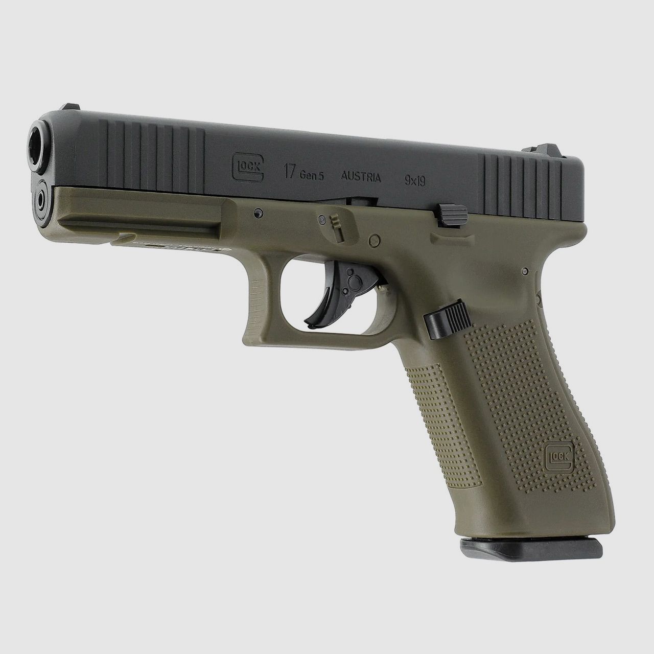 CO2 Softair Pistole Glock 17 Gen5 Battlefield Green Blow Back Metallschlitten Kaliber 6 mm BB (P18)