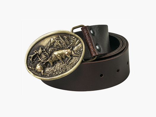 Fritzmann Ledergürtel Hirsch Braun