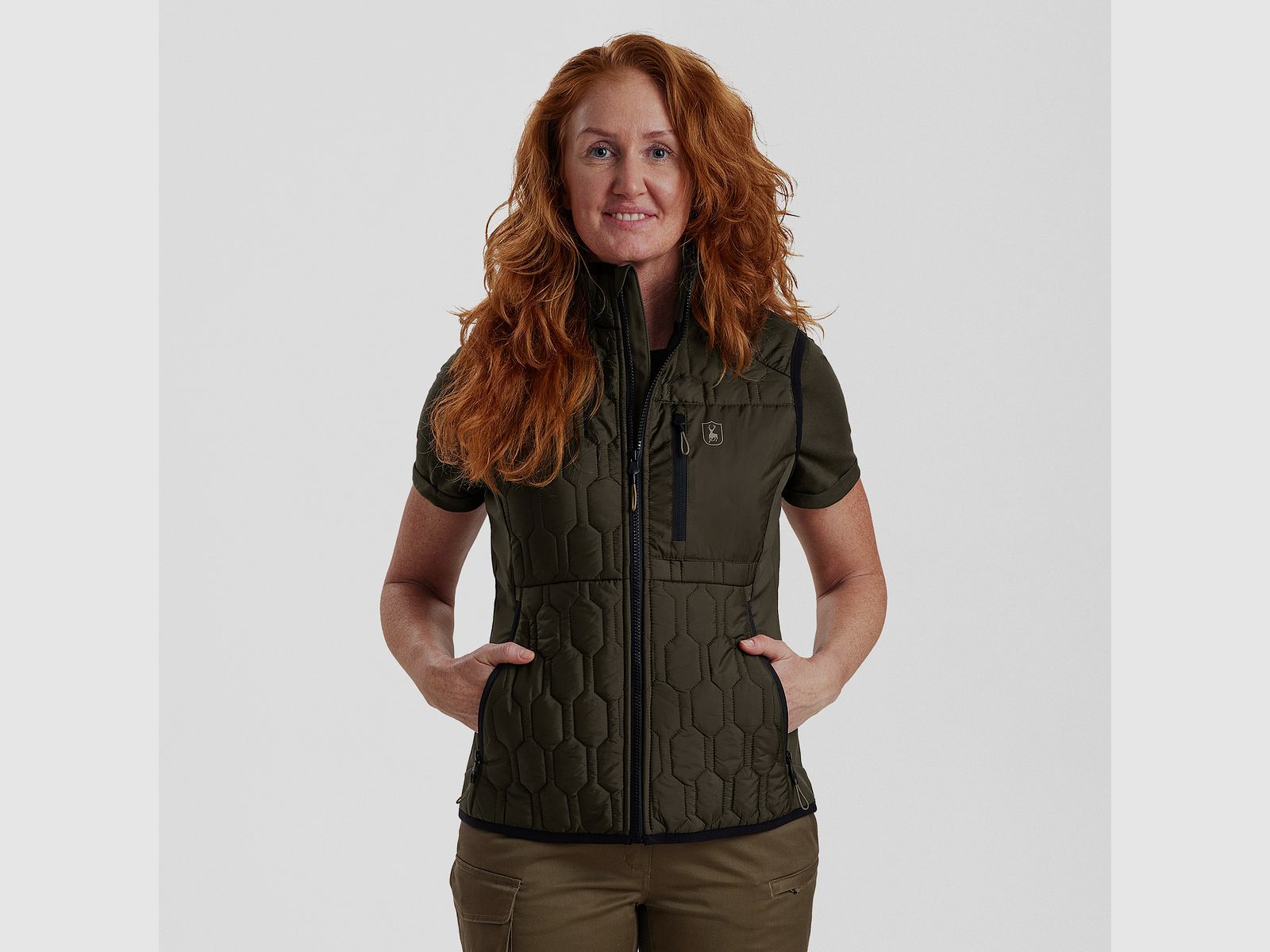 Deerhunter Lady Mossdale Pikowana Kamizelka Leśna Zielona 48