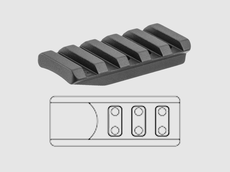 ERATAC 55mm Picatinny mount concentric, height 10mm