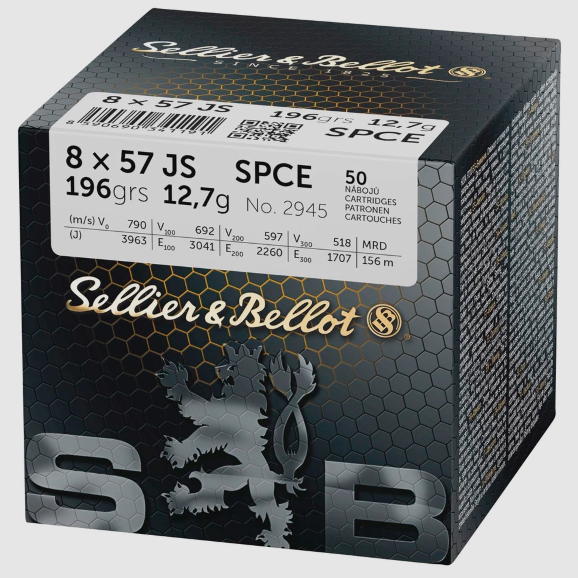 Sellier & Bellot 155487 8x57 IS Teilmantel SPCE 12,7g 196grs. 50 Stk.
