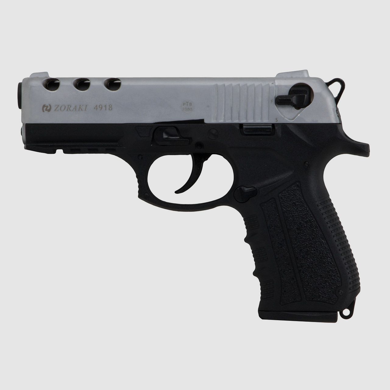 Schreckschuss Pistole Zoraki 4918 matt chrom PTB 1050 Kaliber 9 mm P.A.K. (P18)